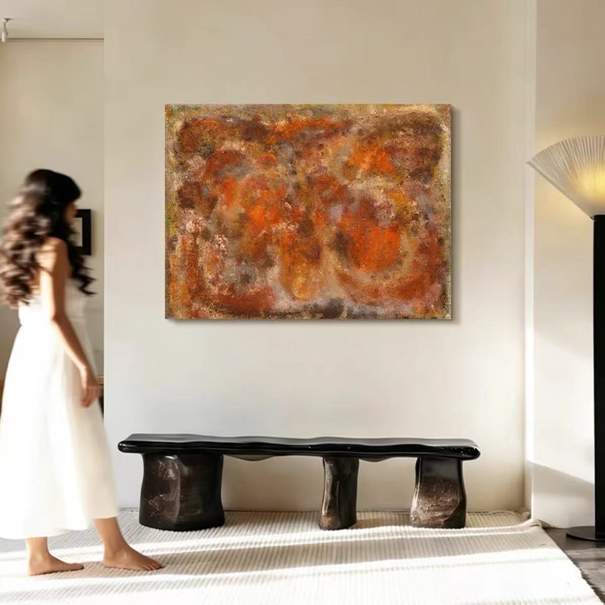 Classical European village oil painting in a Dafen gallery