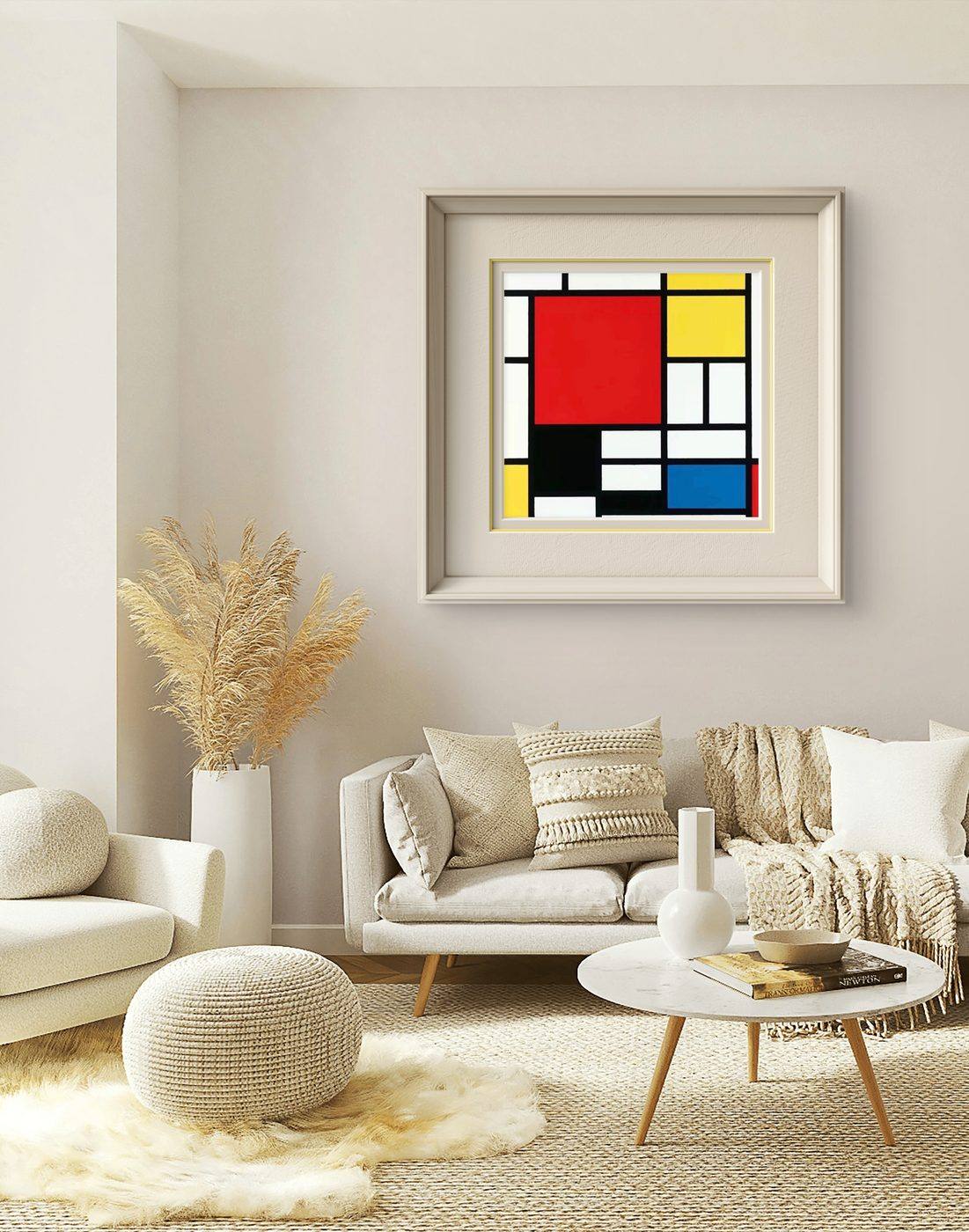 Abstract oil painting with layered colour