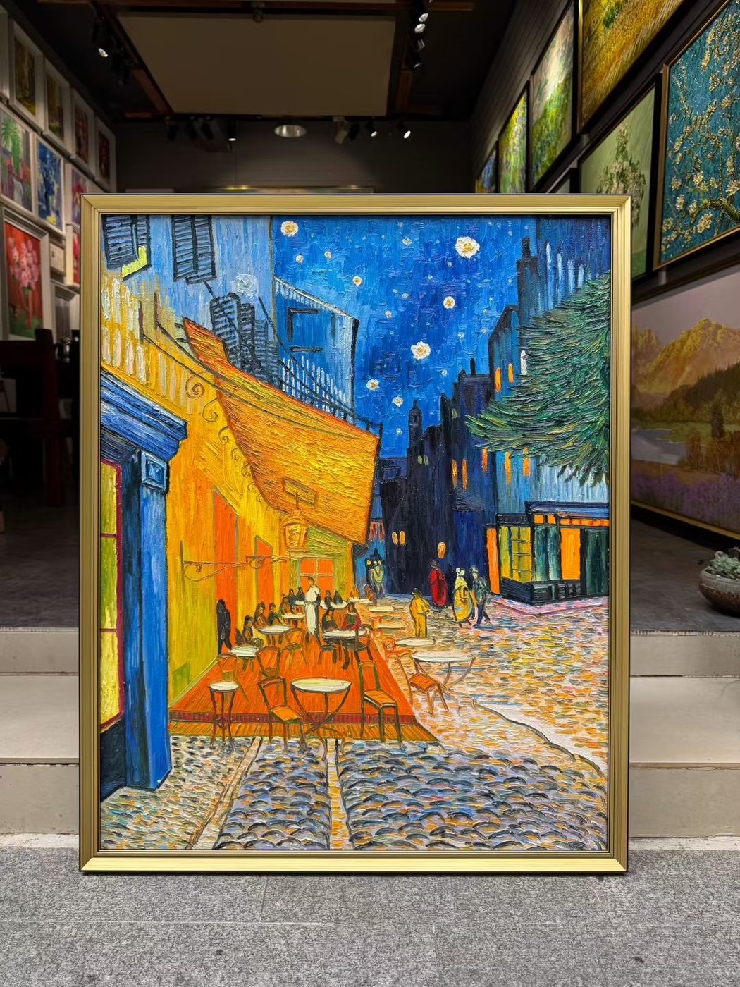 Hand-painted Van Gogh Cafe Terrace at Night reproduction